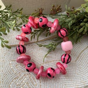 Handcrafted polymer clay stretch bracelet